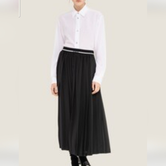 MIU MIU Black Plisse Pleated Crepe Midi. Size XS - Picture 14 of 14